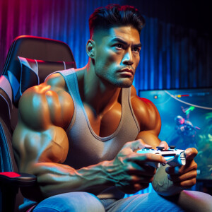 The rock is playing video games
