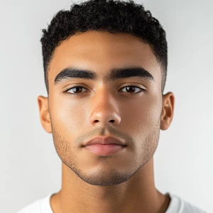 Create an image of a 23-year-old Cuban American man with a clean...