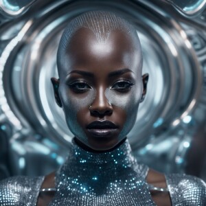 Generate a computer-generated holographic image of a futuristic...