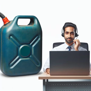 Бензинный канистр оператор колл центра с наушниками
