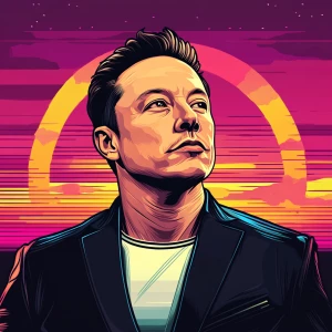 Elon Musk in GTA art style — — in the style of a Grand Theft Au...