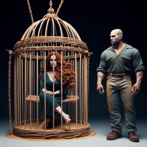 Create a photorealistic image of a stunning long-haired ginger w...