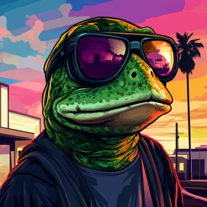 MEME PEPE in GTA art style — — in the style of a Grand Theft Au...