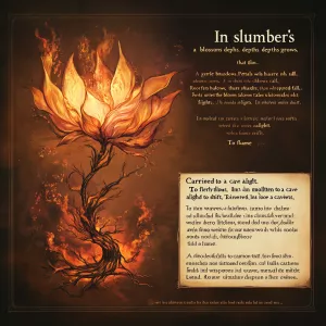 *“In slumber’s depths, a blossom grows,
Petals soft, in hues tha...