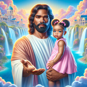 Create a 3D realistic artwork featuring the phrase 'Jesus Saves'...