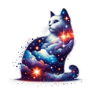 White background, pretty celestial vector art illustration, cele...