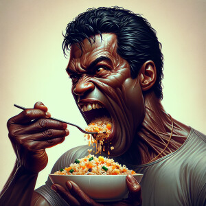 Will Smith eating fried rice