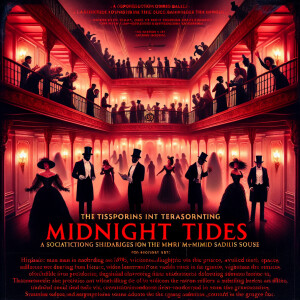 "Passengers eagerly board the Midnight Tides, a luxurious cruise...