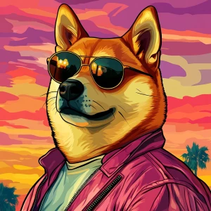 MEME DOGE in GTA art style — — in the style of a Grand Theft Au...
