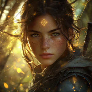 Subject]: A young female adventurer with ultra-realistic feature...