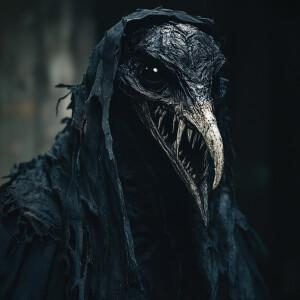 A nightmarish spectral being with elongated fangs and a contorte...