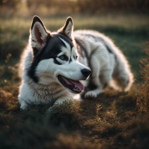 pregnant husky dog animal on all fours