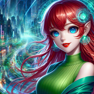 1girl, uzumaki in anime noruto, red hair, blue eyes, beautifull,...