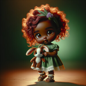 create an adorable hyper realistic mahogany skin tone chibi todd...