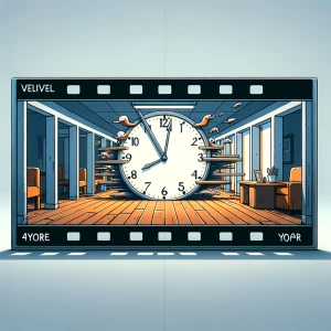 create a vertical size video, ad timelapse wall clock and text a...