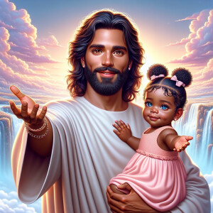 Create a 3D realistic artwork featuring the phrase 'Jesus Saves'...