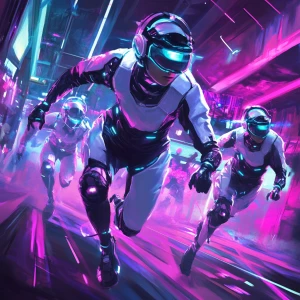 In a world where holographic technology rules, imagine a futuris...