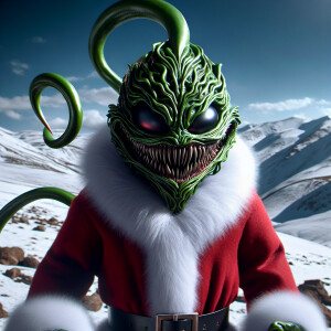 Imagine the Grinch infused with the sinister power of a Venom sy...