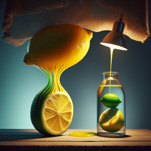 A unique and captivating photo, featuring two anamorphically-sha...