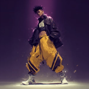 A young, dark-skinned person, approximately 20 years old, stands...