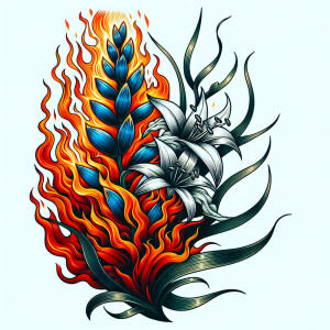 Flame with flower and squill