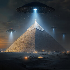Extraterrestrial beings orchestrating the construction of the Gr...