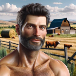 Realistic photo of a young, and handsome 42 year old man with no...