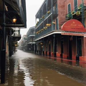 Bourbon Street during Hurricane Katrina