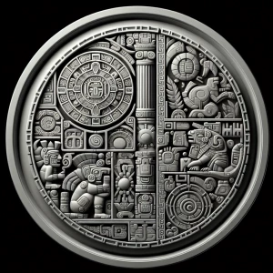 Maya, grayscale 3d bas relief, round border