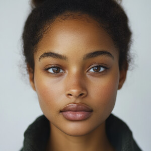 Portrait of an attractive 21-year-old African American and Jamai...