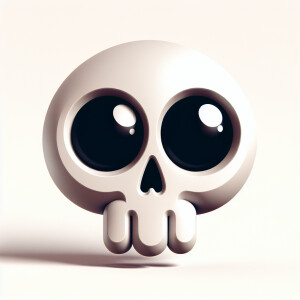 Skull with being eyes a cartoonish style