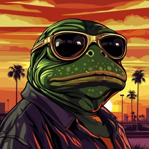 MEME PEPE in GTA art style — — in the style of a Grand Theft Au...