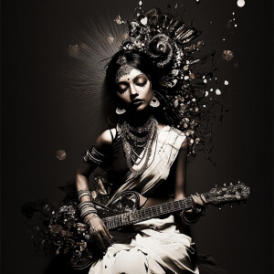 Goddess saraswati retro futuristic  --sref 2464679855  105239941...