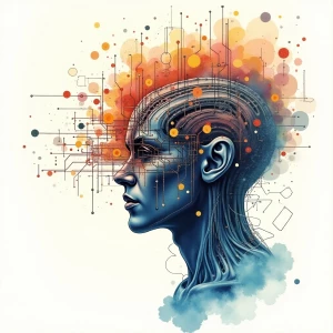 A retrograde ai consciousness, depicted in hyper-realistic detai...