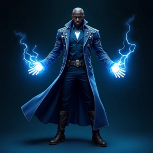 A T pose full body concept illustration of A powerful black Nige...