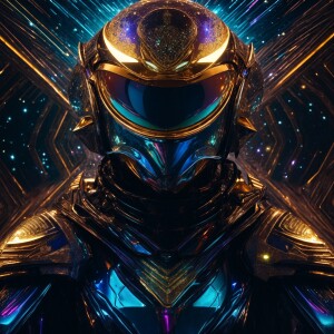 A shimmering interstellar explorer, every aspect gleams with bri...