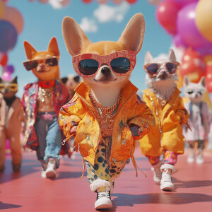 Create an 8K Ultra-HD, 3D animation of anthropomorphic, well-gro...