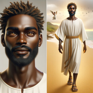 Create a 3-D realistic picture of a beautiful African-American J...