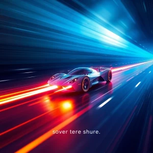 Design a sleek and futuristic template cover emphasizing speed a...