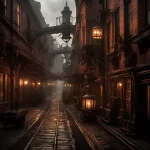 In the heart of a grim Victorian city, where the skies are perpe...