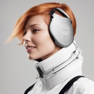 Photorealistic image. Beautiful ginger haired female, fair skin,...