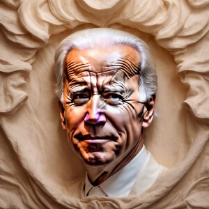 Head portrait of Joe Biden looking at the camera against a neutr...