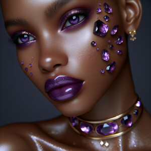 "Create a hyper-realistic portrait of a light-skinned African-Am...