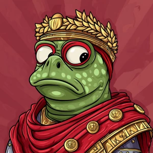 Pepe with pumped-up lips of a bright red color in carton style...