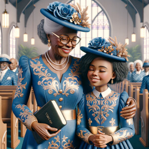 Adjust the 3-D realistic image to depict the African-American gr...