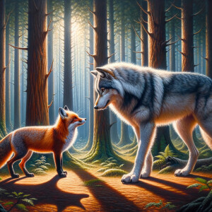 A Fox talk to a wolf