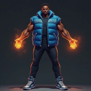 Create a digital art style concept illustration of a powerful bl...