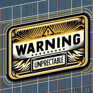 A warning label that's says "warning: unpredictable"