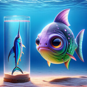 Realistic
Ocean
Cute Purple neon green piranha with no teeth....