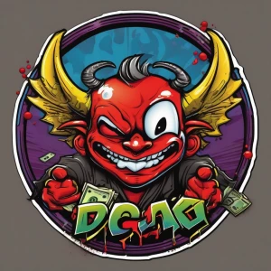 Horror themed, create a vibrant cartoon-style logo with a circul...